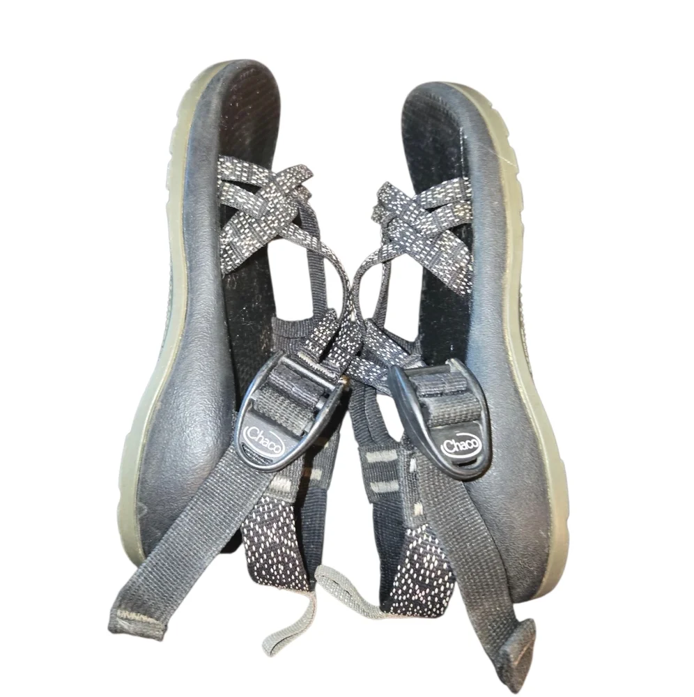 Chaco ZX/1 EcoTread Unisex Kids Black & White Strappy Adjustable‎ Sandals Size 2